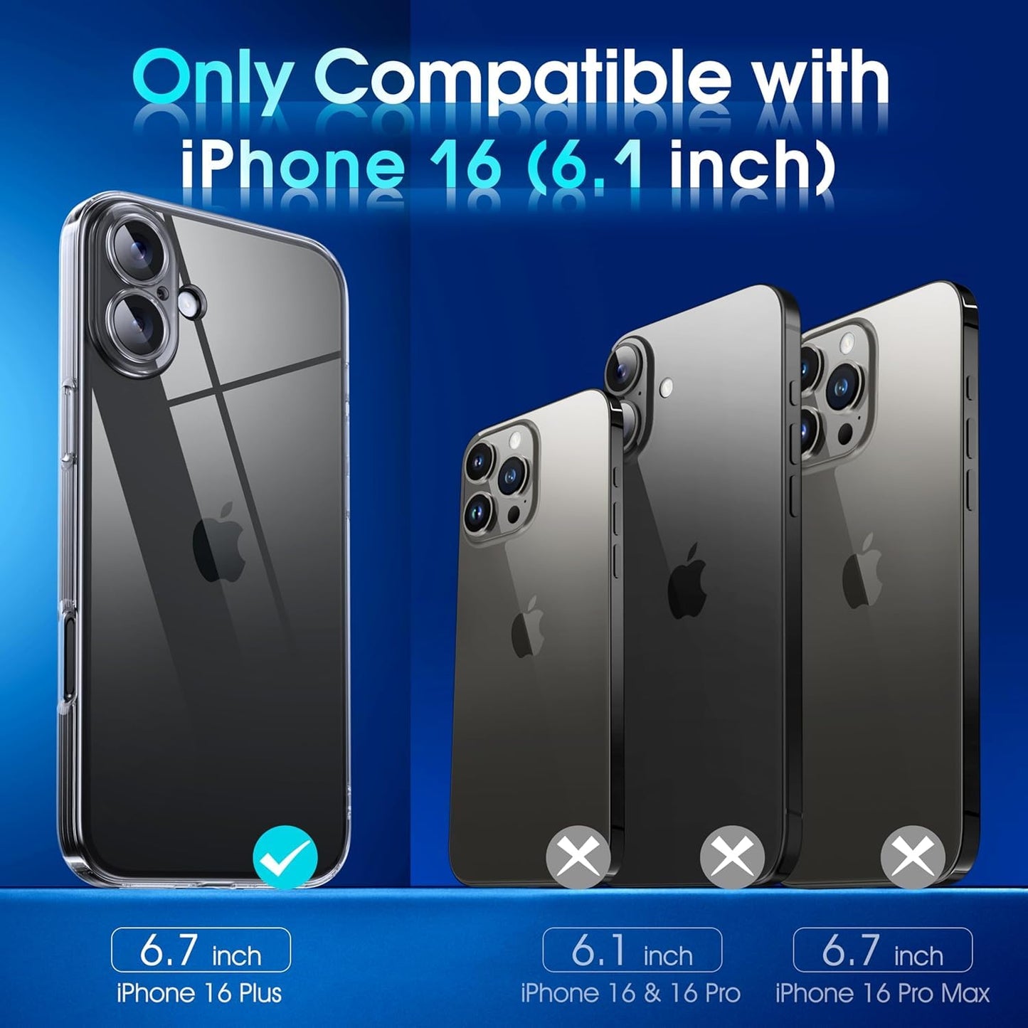 iPhone 16 Hard Transparent Back Cover