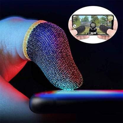 Mobile Phone Game Gaming Sleeves Gloves For Thumb Finger - (Multi Color) (1 Pair)