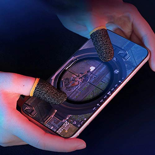 Mobile Phone Game Gaming Sleeves Gloves For Thumb Finger - (Multi Color) (1 Pair)