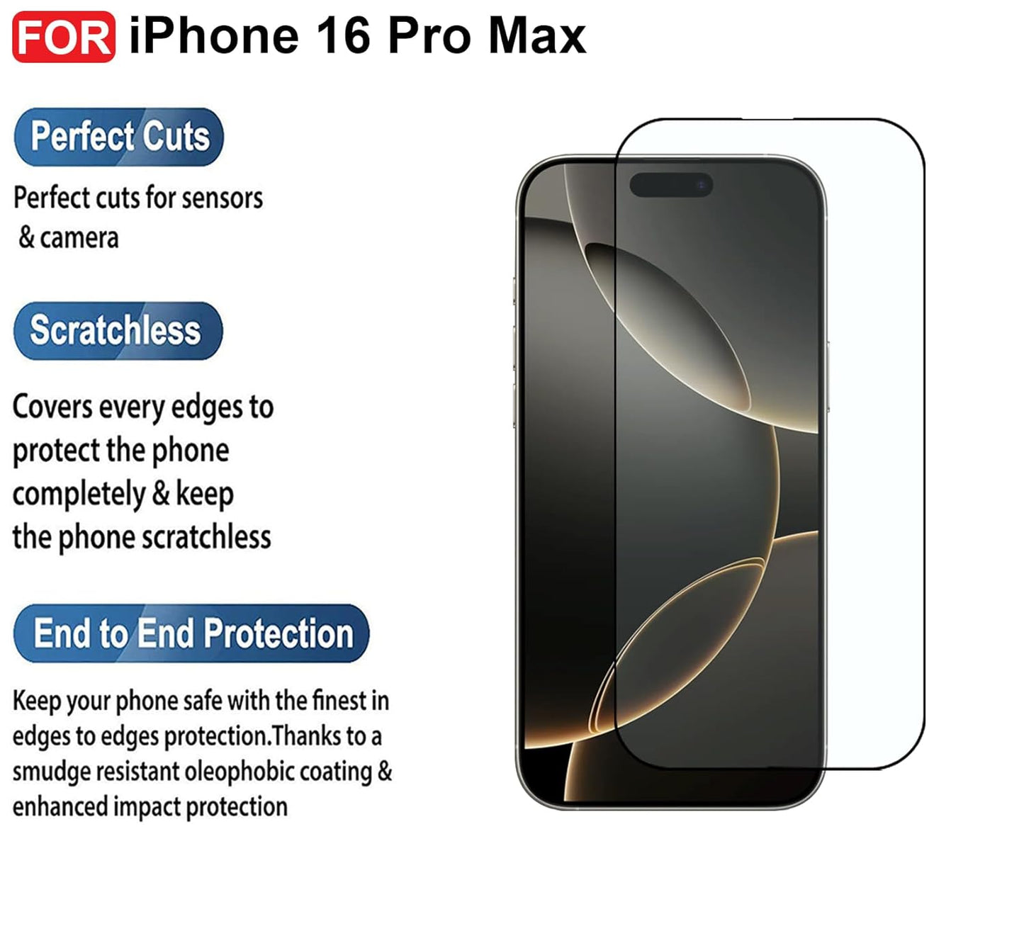 Tempered Glass for iPhone 16 PRO MAX