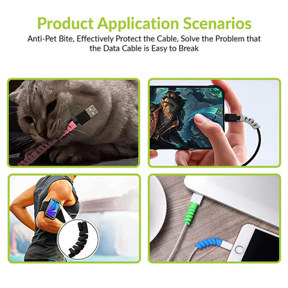 Spiral Cable Protector For Charging Cables, Data Cables, Earphones