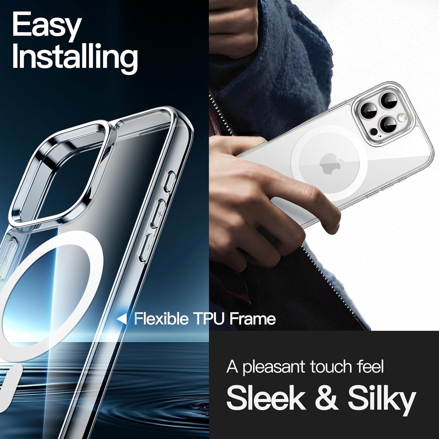 iPhone 16 Pro  Max Silicon Clear Case | Soft Flexible Slim-Fit