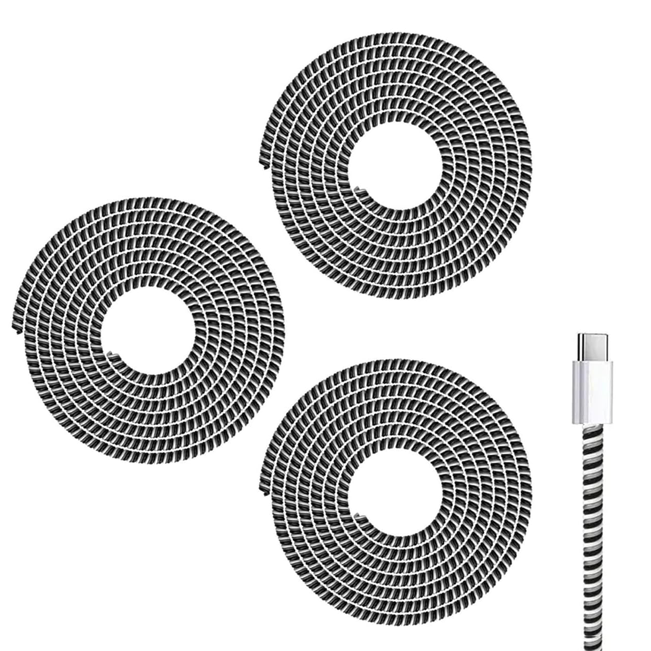Cable Protector | Spiral Triple Colour 1.5 Meter / 150 cm (Pack of 3)