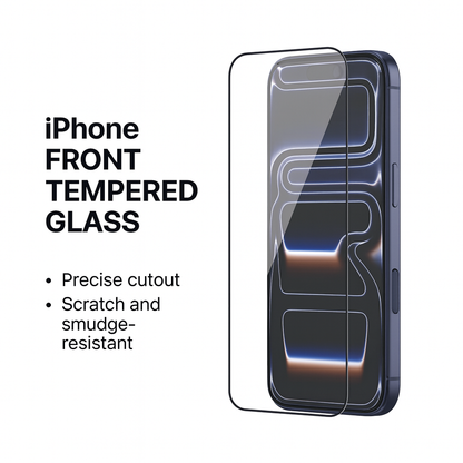iPhone 17 Total Protection 4-in-1 Combo (Hard Transparent Cover + Matte Guard + Tempered Glass + Camera Lens Guard)