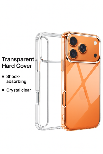 iPhone 17 Pro Max Total Protection 4-in-1 Combo (Hard Transparent Cover + Matte Guard + Tempered Glass + Camera Lens Guard)