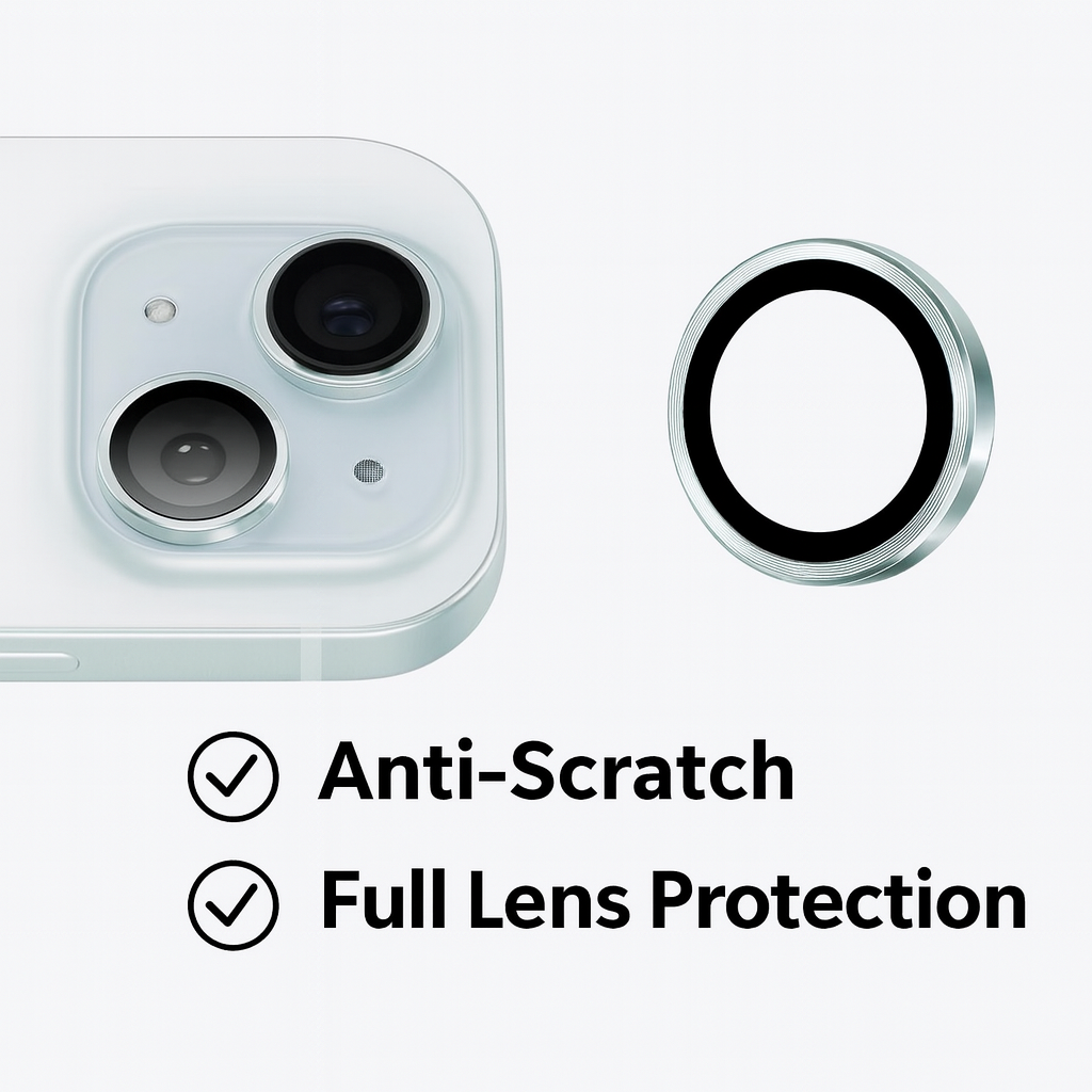 iPhone 15 Total Protection 4-in-1 Combo (Hard Transparent Cover + Matte Guard + Tempered Glass + Camera Lens Guard)