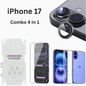 iPhone 17 Total Protection 4-in-1 Combo (Hard Transparent Cover + Matte Guard + Tempered Glass + Camera Lens Guard)
