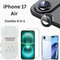 iPhone 17 Air Total Protection 4-in-1 Combo (Hard Transparent Cover + Matte Guard + Tempered Glass + Camera Lens Guard)