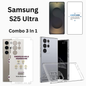 Samsung S25 Ultra Protection 3-in-1 Combo (Soft Silicone Case + Tempered Glass + Matte Guard)