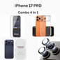 iPhone 17 Pro Total Protection 4-in-1 Combo (Hard Transparent Cover + Matte Guard + Tempered Glass + Camera Lens Guard)