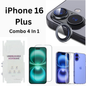 iPhone 16 Plus Total Protection 4-in-1 Combo (Hard Transparent Cover + Matte Guard + Tempered Glass + Camera Lens Guard)